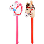 Ccozn inflatable stick horse set front view