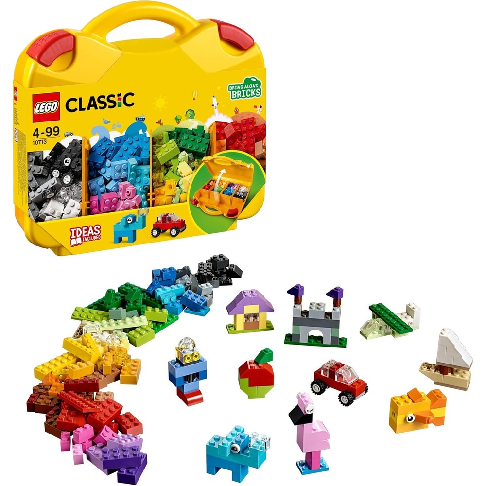 Lego Classic Creative Suitcase 10713 front view yellow storage box