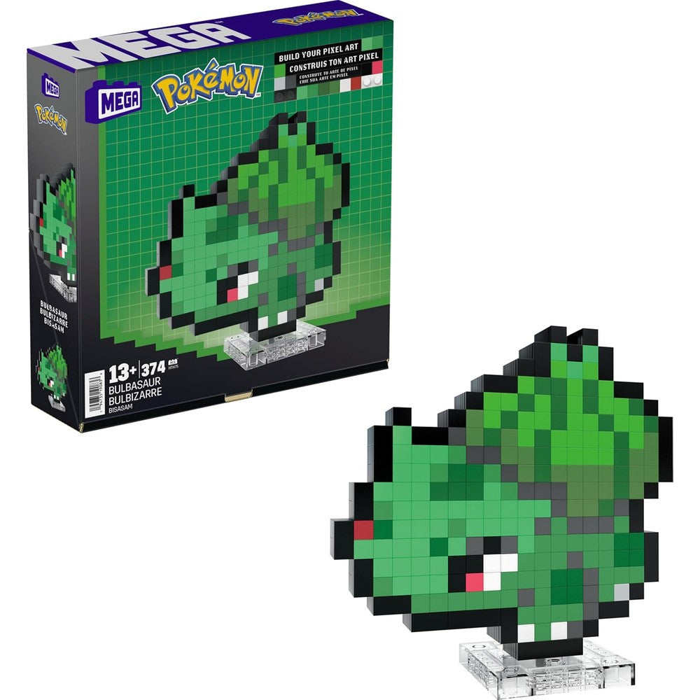 Mega Brands Pokémon Bulbasaur Retro Pixel Art building set front view package graphics