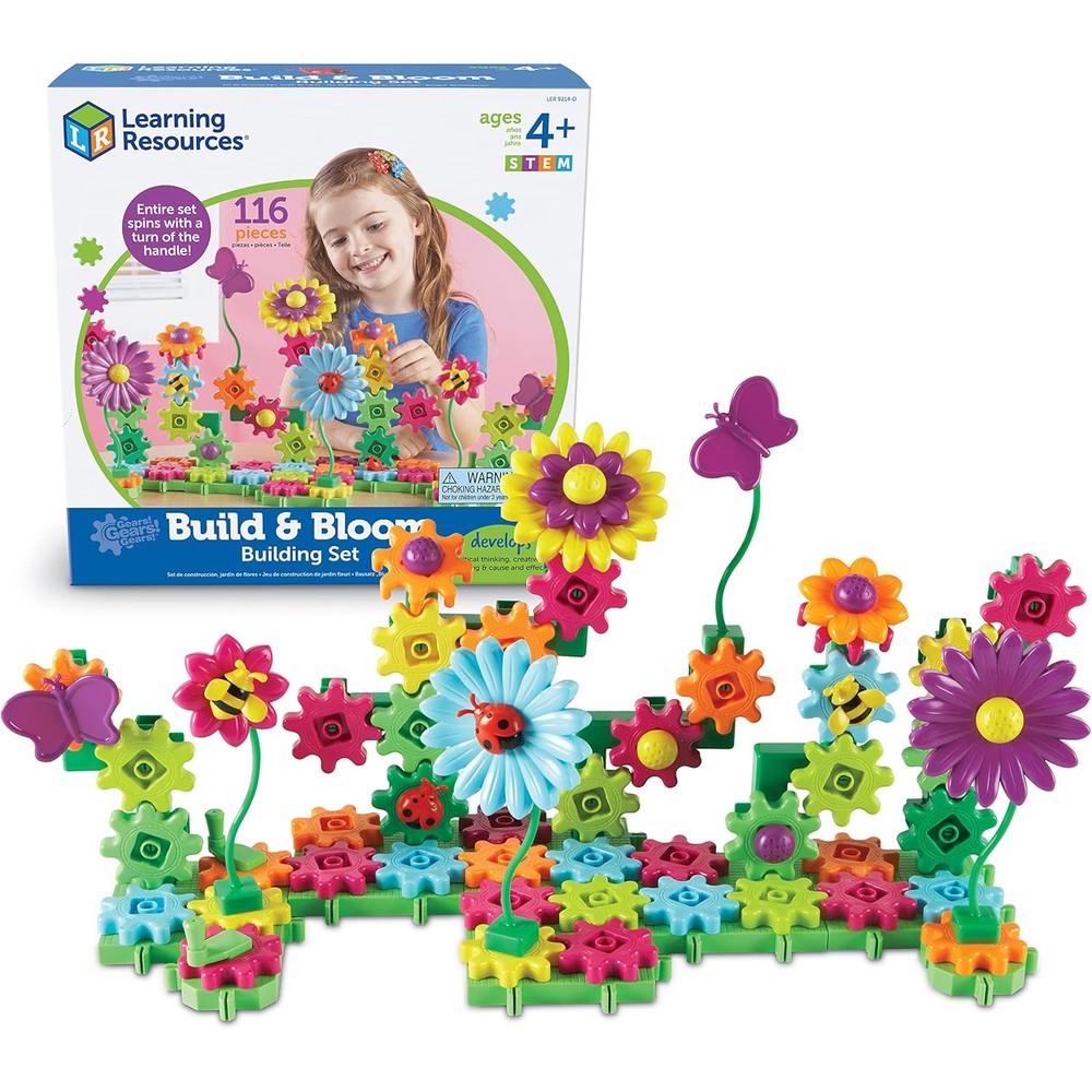 Learning Resources Gears Build and Bloom set front view
