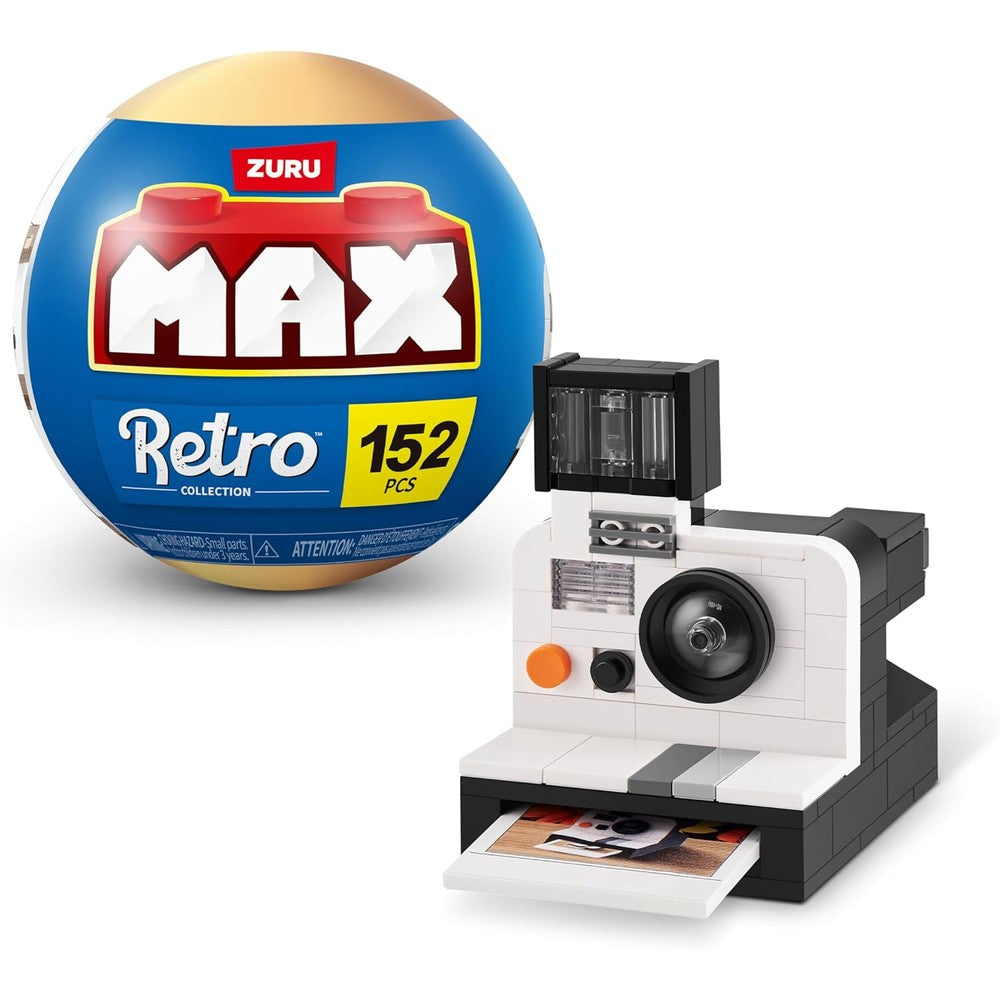 Max Build More Premium Retro Building Bricks Polaroid Camera front view packaging
