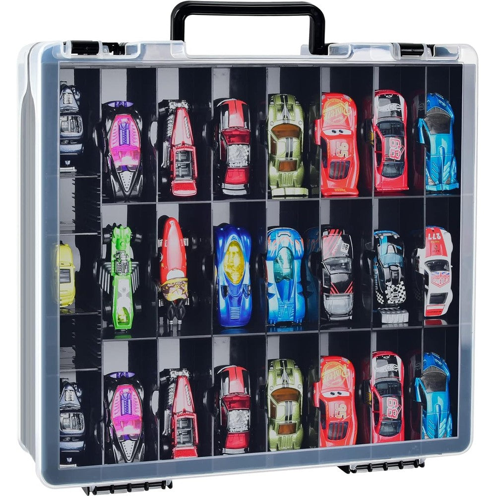 Alcyon double sided toy storage case front view black