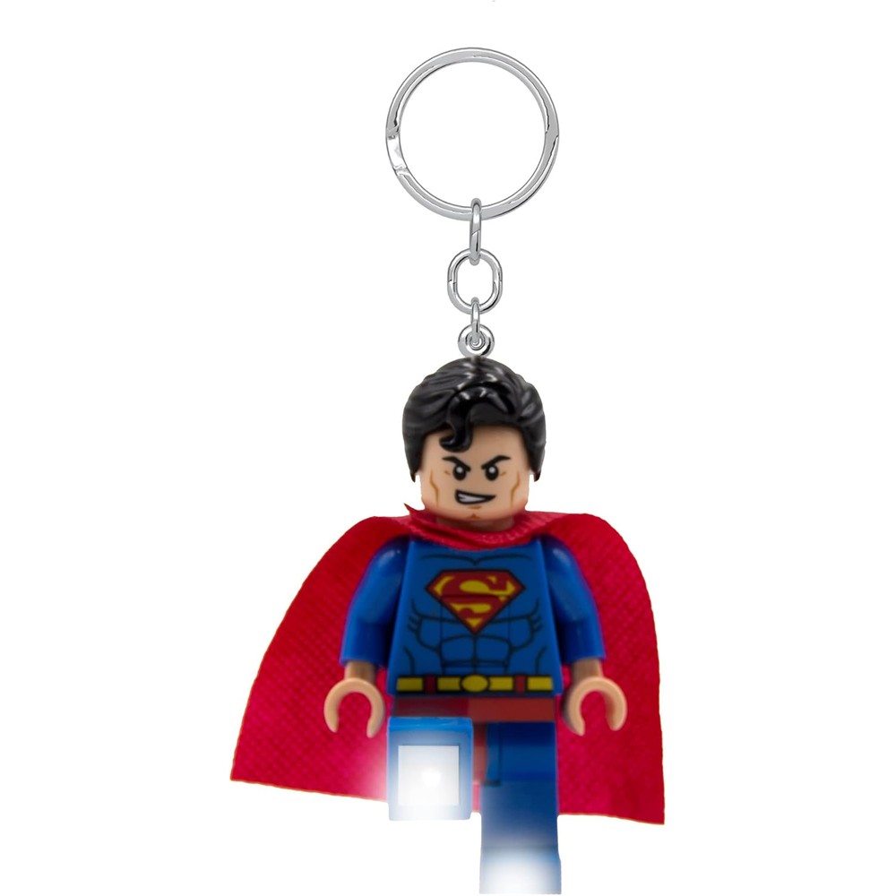 IQ Lego Superman keychain light front view