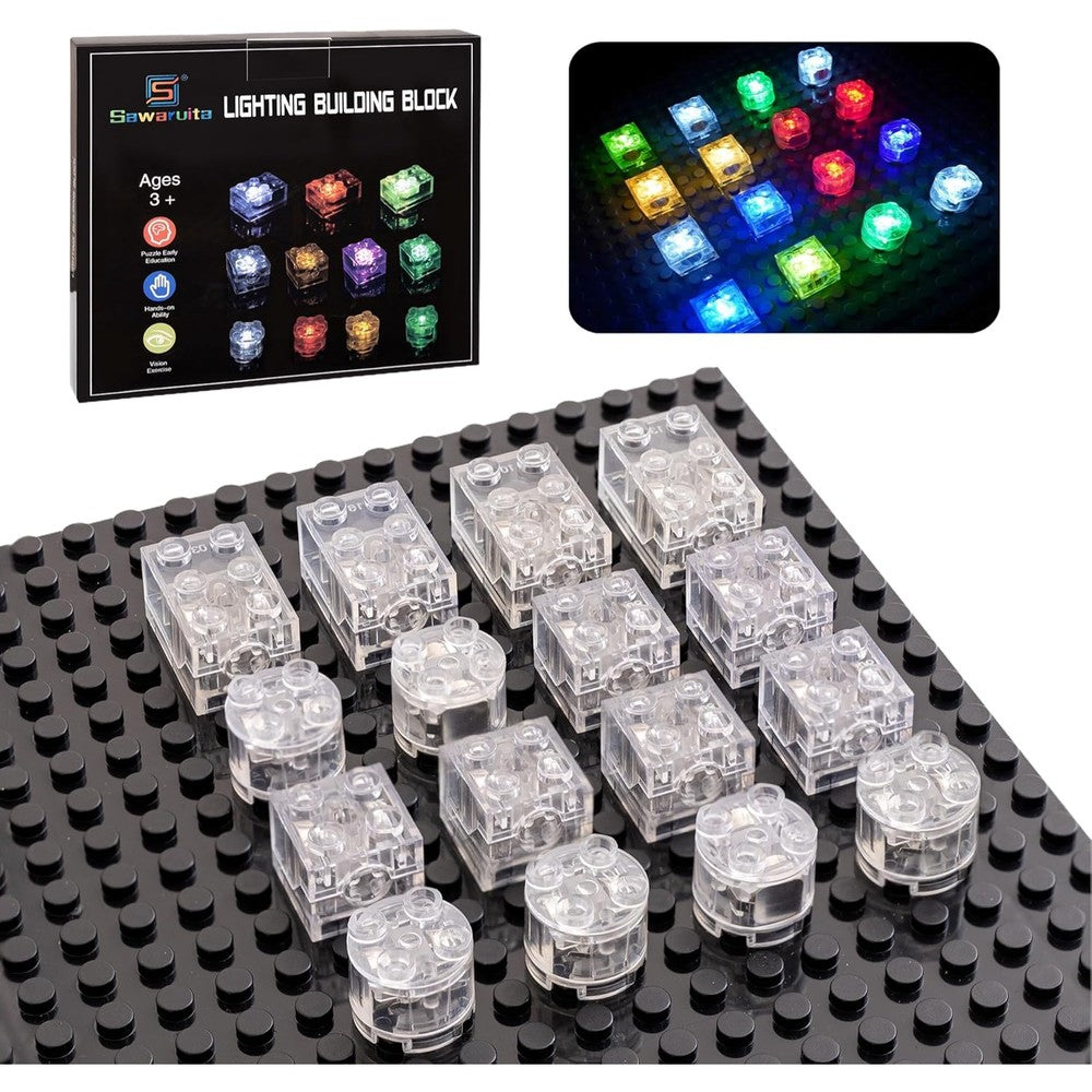Sawaruita 16 piece LED building bricks set front view