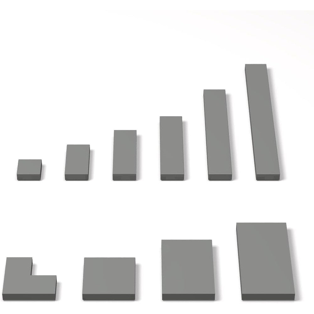Yujhitp 100 Piece Dark Gray Building Tiles bulk pack front view