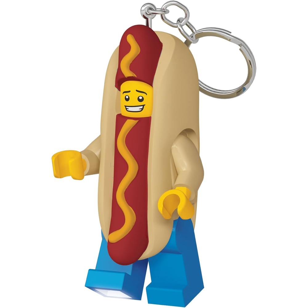 IQ LEGO Hot Dog Man keychain light front view