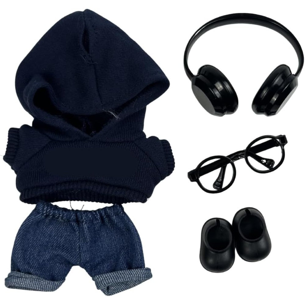 SunOutDeeal Labubu doll clothes front view featuring the complete cool style miniature outfit set