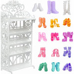 BJDBUS doll shoes rack and 20 pairs shoes set front view
