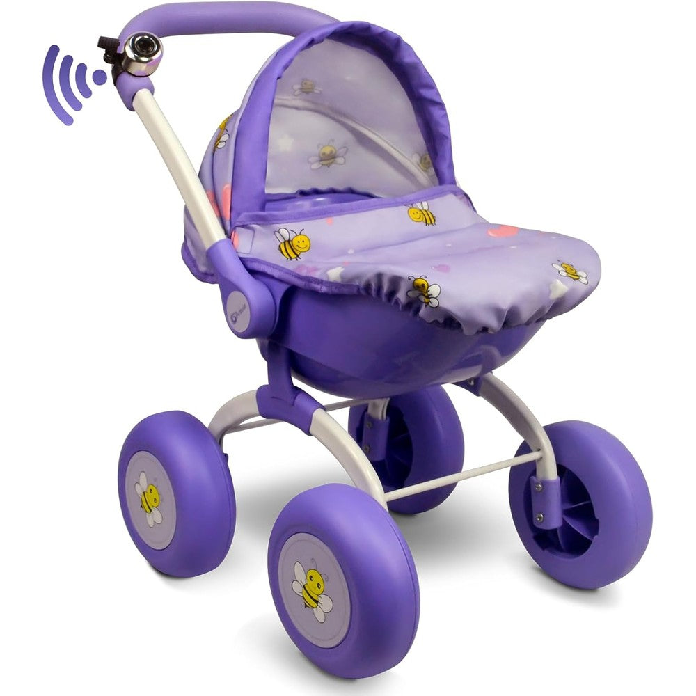 Anivia realistic doll stroller front view in purple heart design