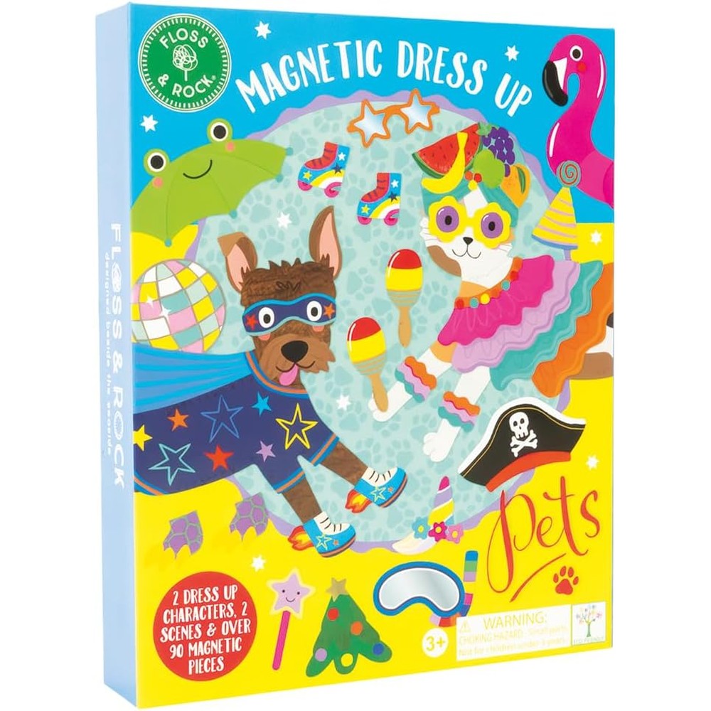 Floss and Rock Pets Magnetic Dress Up packaging box front view showing Digby and Dotty dog characters.