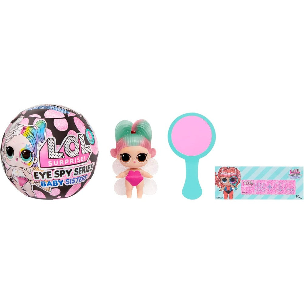 L.O.L. Surprise! Eye Spy Series Baby Sisters doll packaging showing collectible mystery sphere