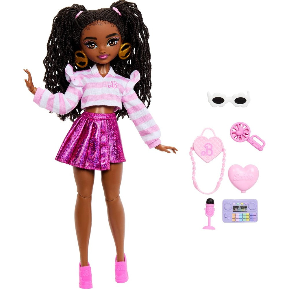 Barbie Dream Besties Brooklyn Fashion Doll front view with dance accessories