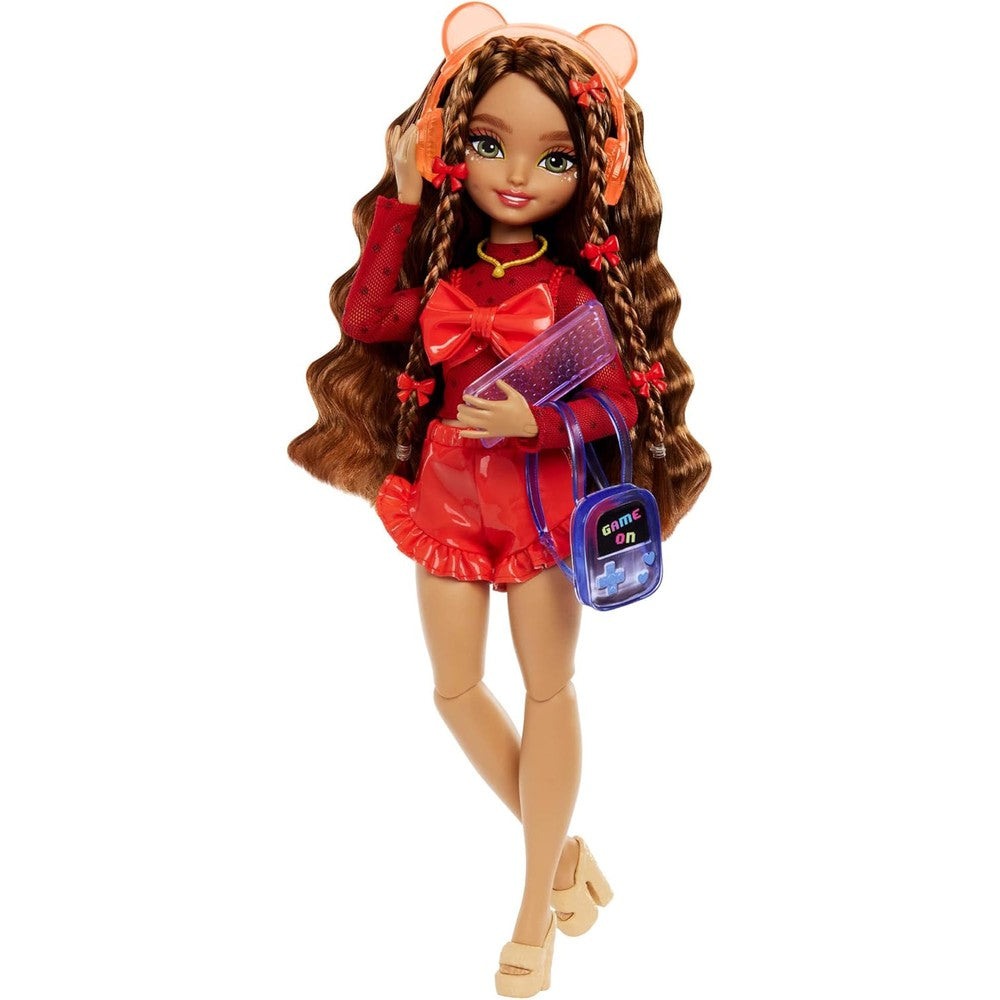 Barbie Dream Besties Teresa doll playset front view showing fashion doll with video game accessories