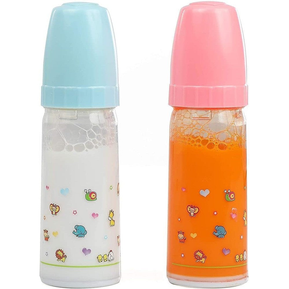 Mommy & Me magic baby doll bottles front view showing milk and juice set