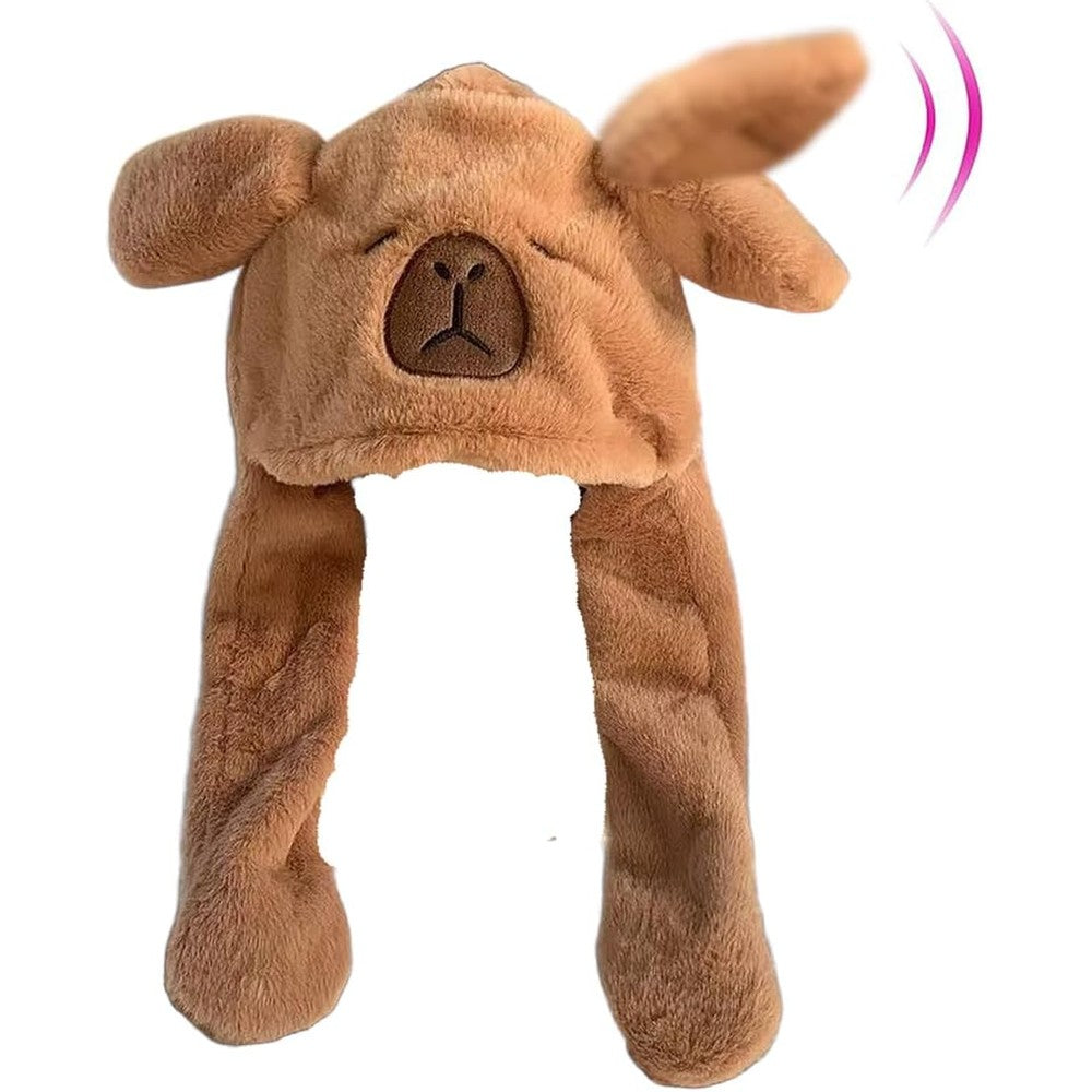 LJJINGXS capybara hat with moving ears front view