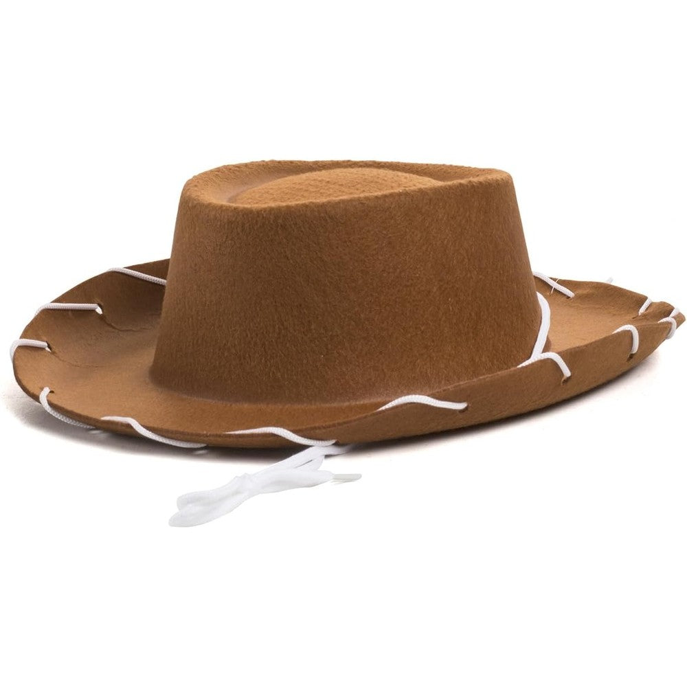 Funny Party Hats brown felt cowboy hat for kids front view
