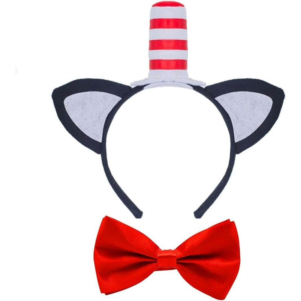 Numjaw cat headband with stovepipe hat front view