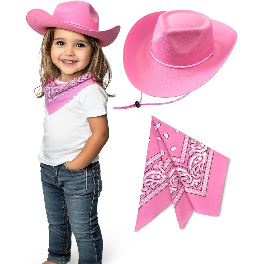 SeptCity toddler cowboy hat and bandana front view for kids costume