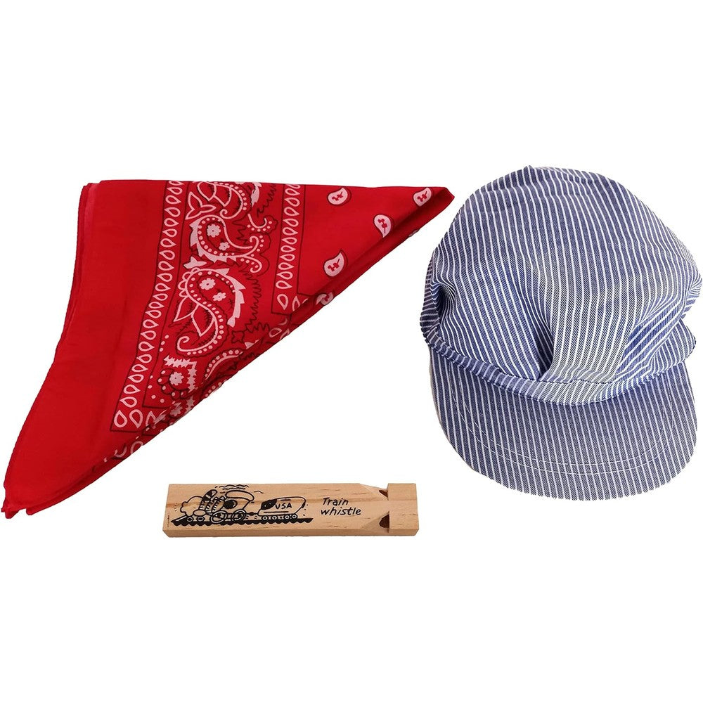 Dondor Childrens Train Conductor Dress Up Kit with hat and whistle