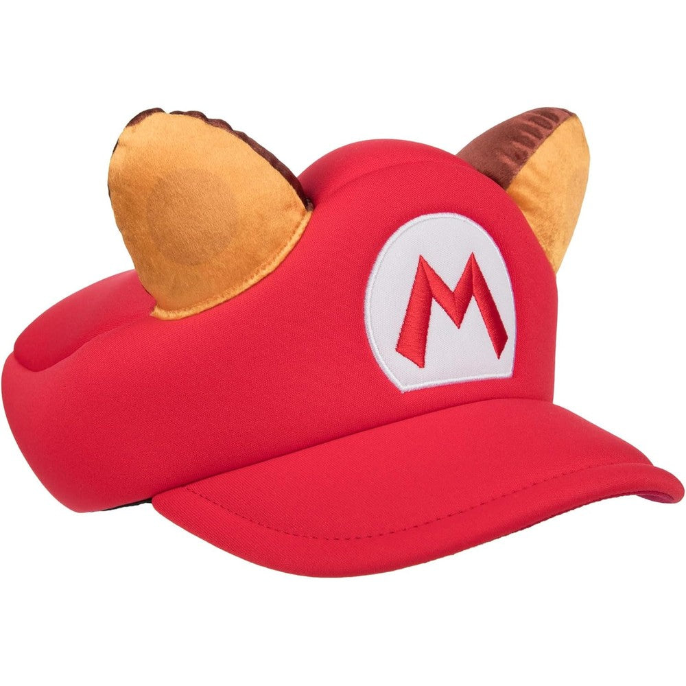 Bioworld Super Mario Raccoon cosplay hat front view with 3D ears