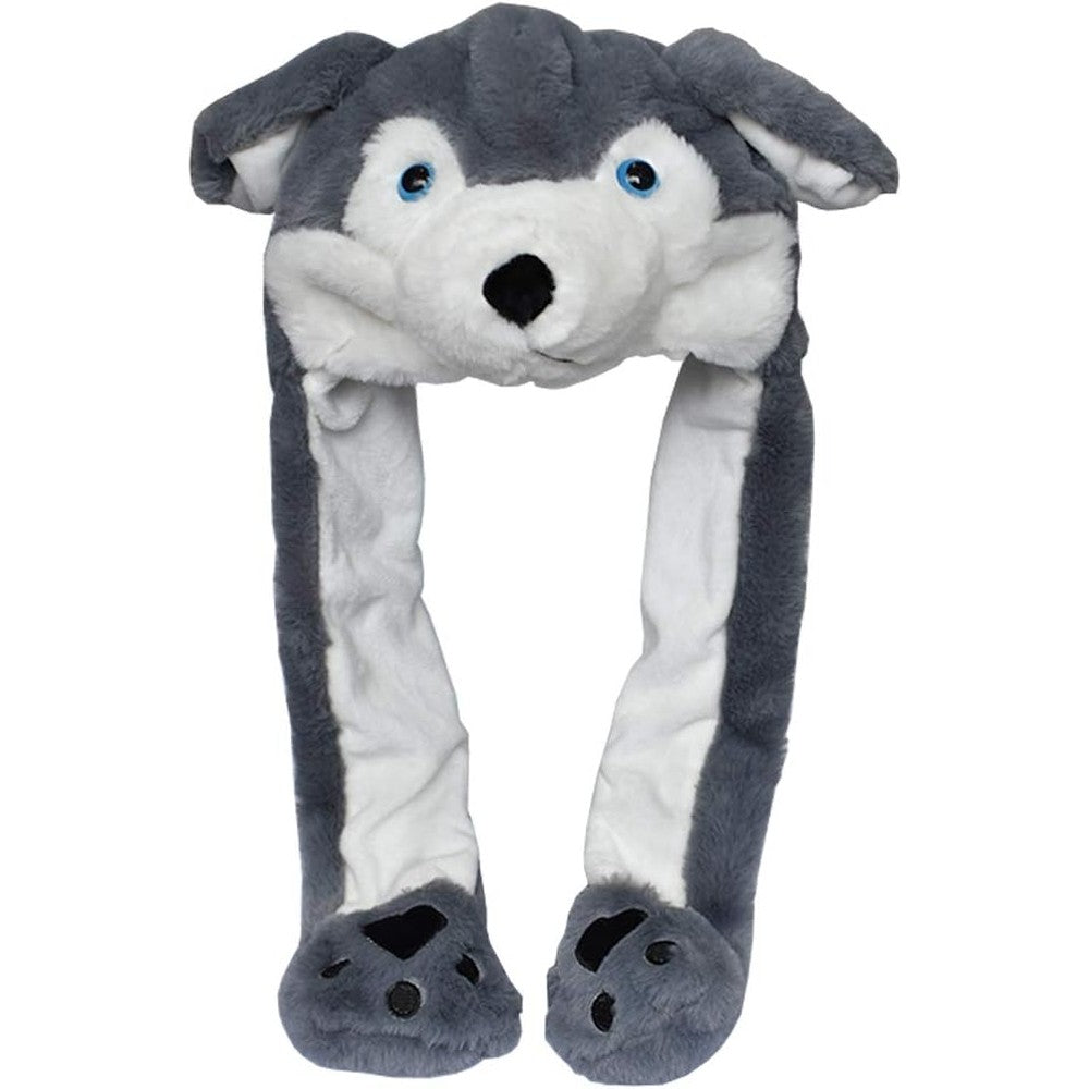 Joyhy plush animal hat with moving ears front view