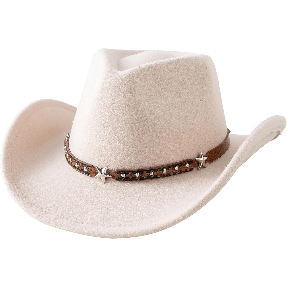 Jastore toddler cowboy hat front view with silver star studs