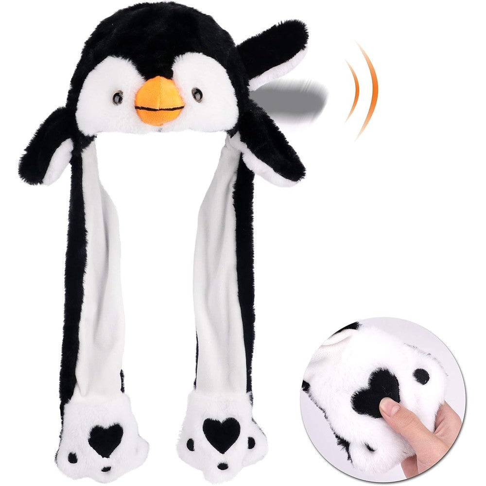 Bubblepompom animal hat with moving ears front view