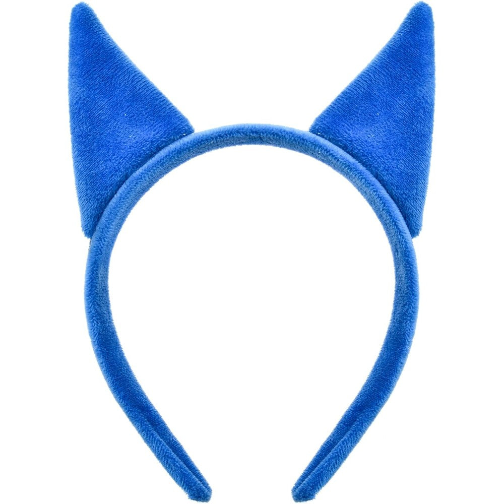 Merroyal Blue Cat Ears Headband front view plush costume accessory for kids and adults