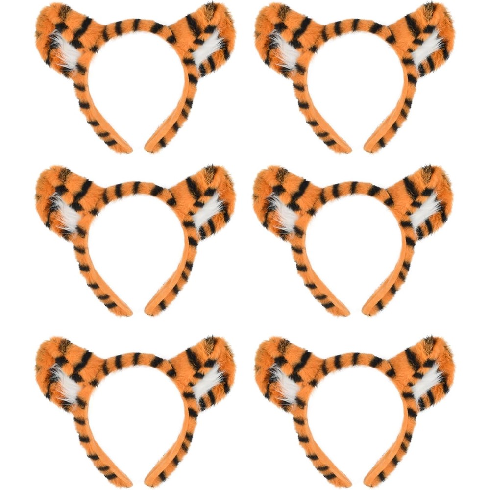 PATURPINT tiger ear headbands front view showing orange and black stripes