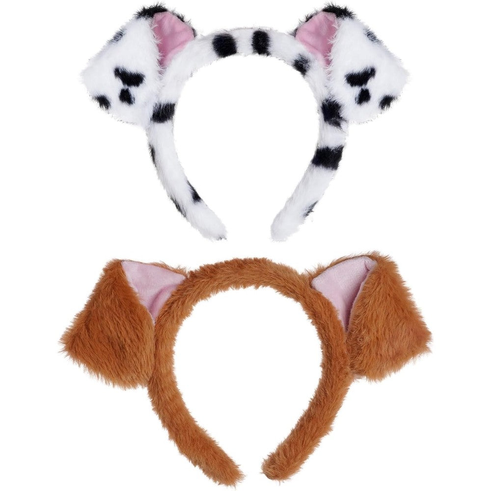 Sucrain Dalmatian puppy ears headband front view for adult cosplay party costume.