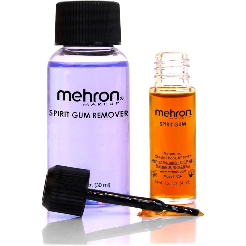 Mehron Makeup Spirit Gum and Remover Combo Kit front view professional cosmetic adhesive