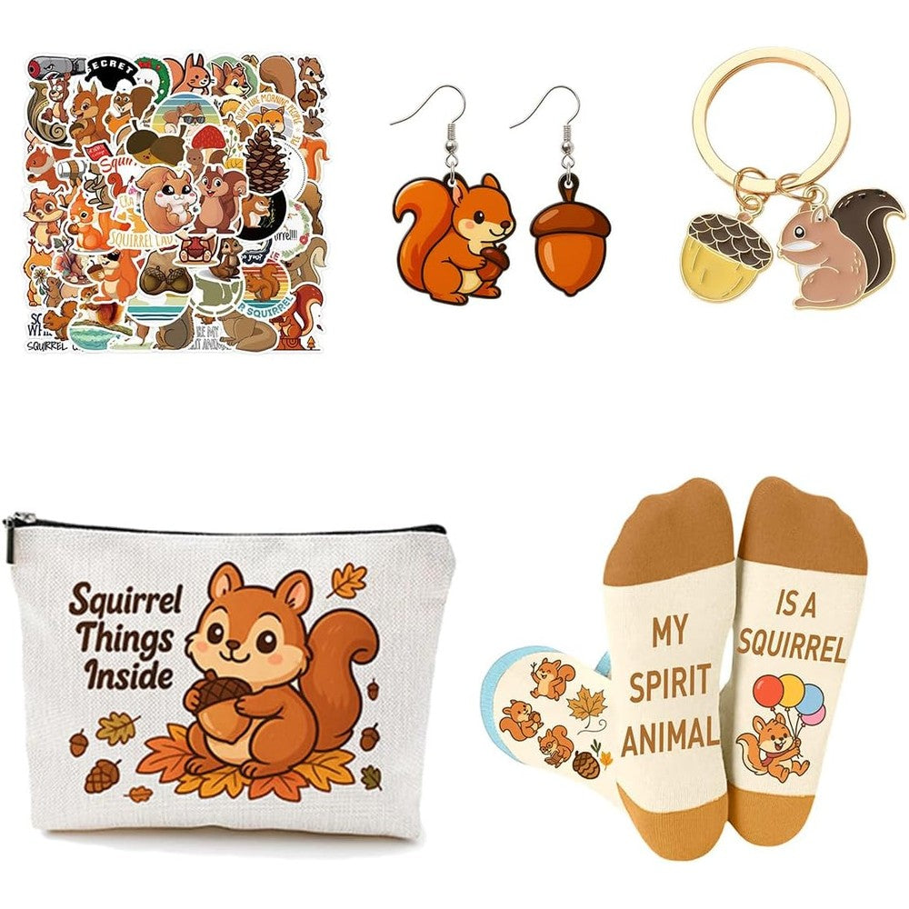 Flotreif squirrel gift set front view showing the complete five piece assortment layout.