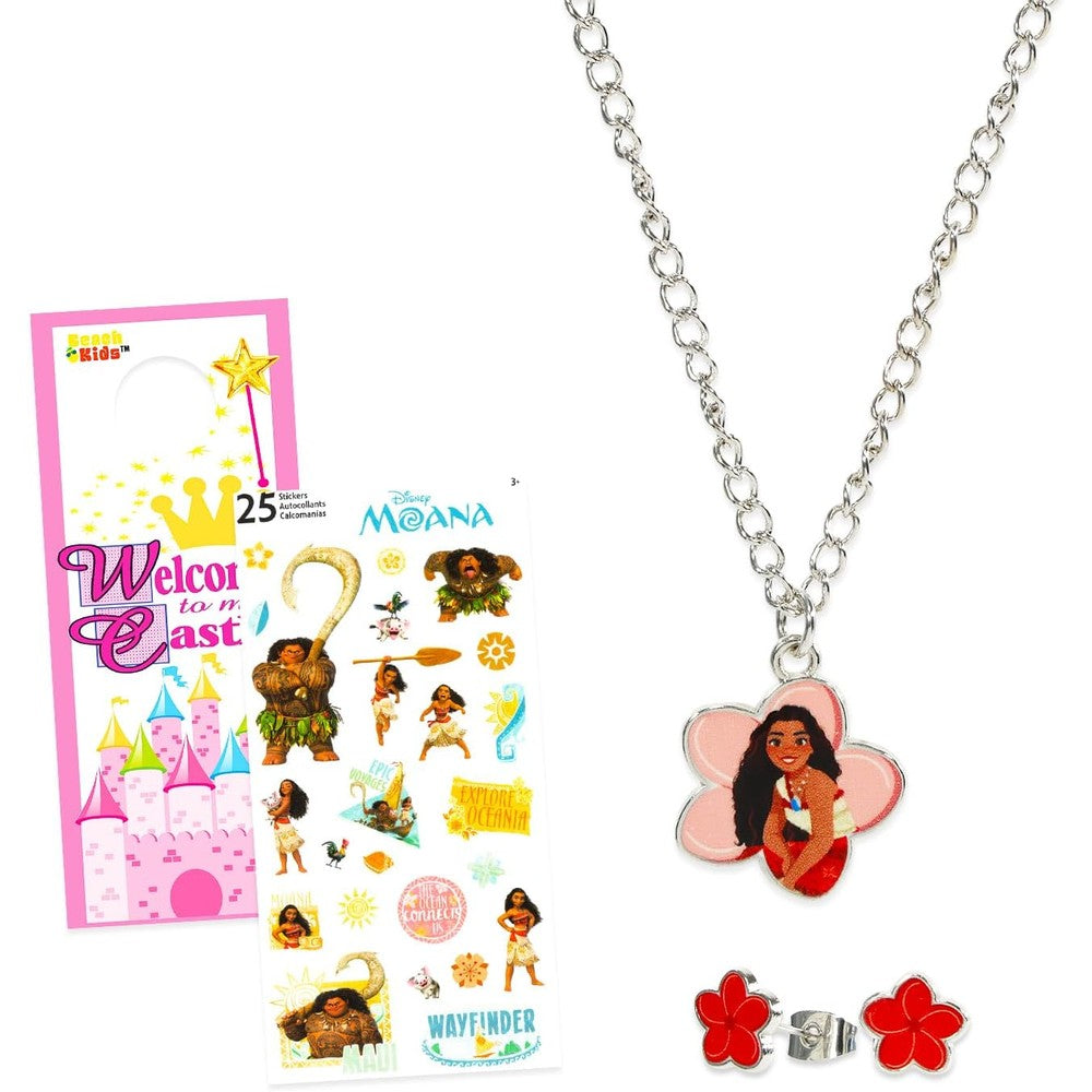 Patpat Disney Moana jewelry set for girls front packaging view showcasing necklace and bracelet