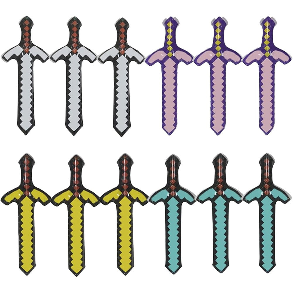 Generic inflatable pixel sword party pack front view