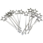 Rhode Island Novelty mini sequin star wands front view silver