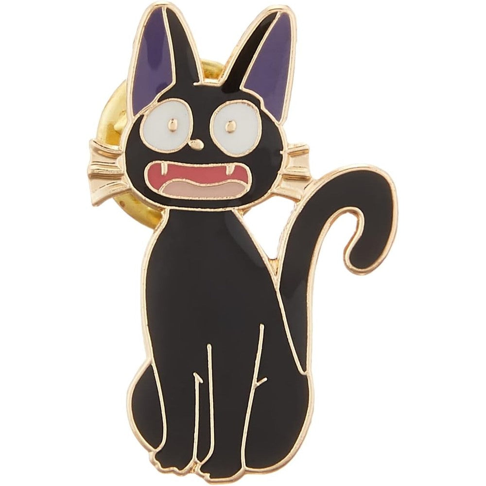 Seisen Studio Ghibli Jiji Smile pin badge front view showing the black cat character design.