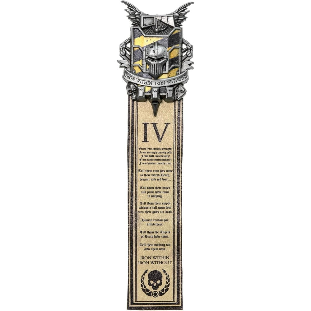 Starforged Warhammer Fourth Legion Iron Warriors Honour Badge front view showing industrial metal design
