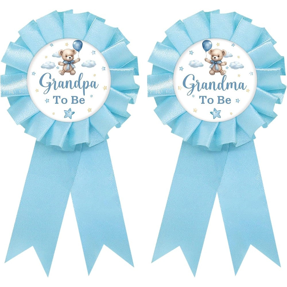SUPERLUBY baby bear grandparents badge pin front view for baby shower celebrations