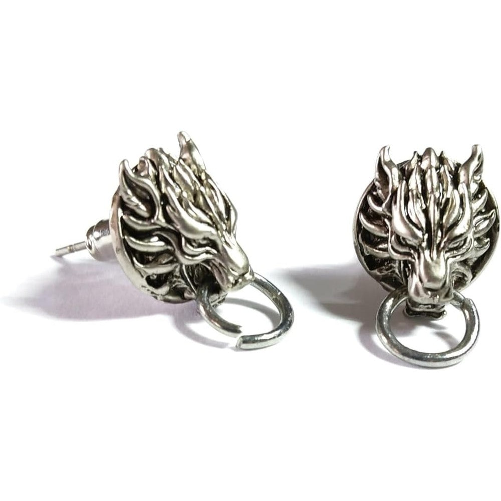 Keita Final Fantasy VII Cloud Strife Cloudy Wolf earrings front view