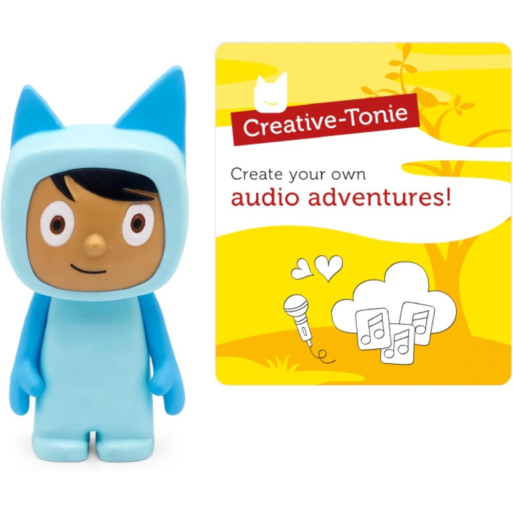 Tonies Creative Audio Character front view of light blue storytelling figurine