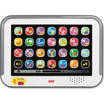 Fisher-Price Laugh And Learn Smart Stages Tablet front view displaying the colorful flat-screen layout and alphabet app buttons.