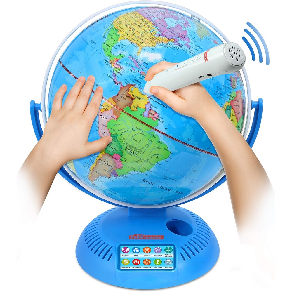 Little Experimenter interactive 9 inch world globe with smart pen front view