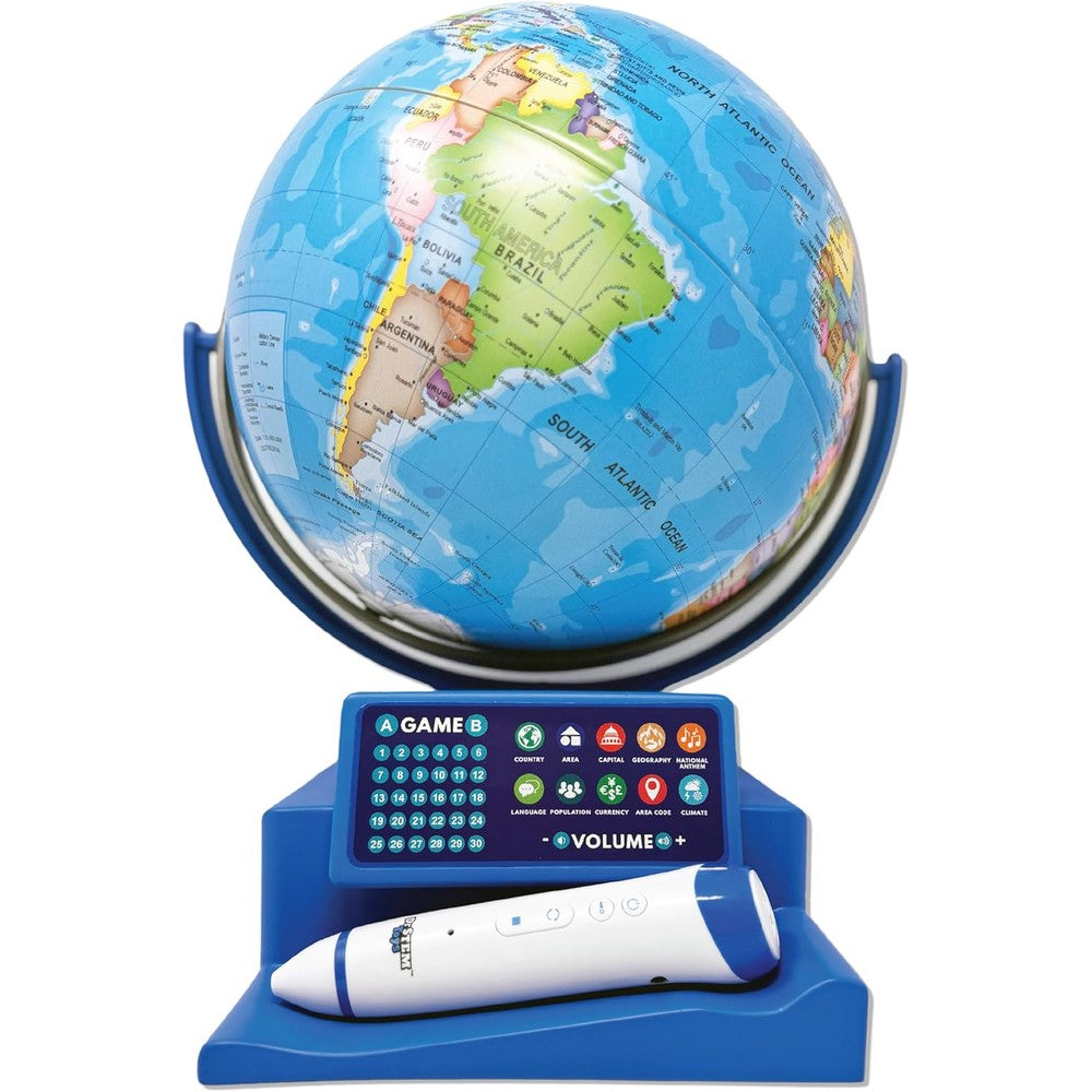 Dr. STEM Toys interactive talking globe front view with smart pen