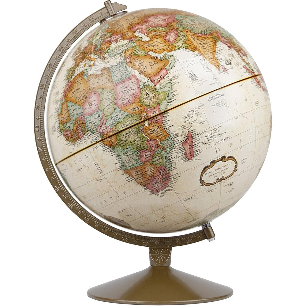 Replogle Franklin 12 Inch Antique World Globe front view