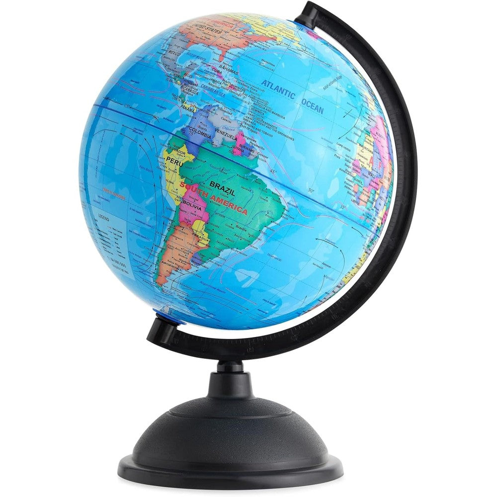 Juvale World Globe for Kids 8-inch front view on stand
