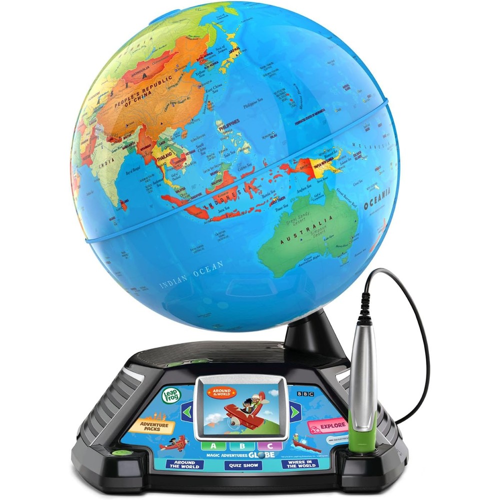 LeapFrog Magic Adventures Globe front view with stylus