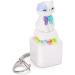 Netholid meowing cat keyboard fidget toy keychain front view with white cat character topper