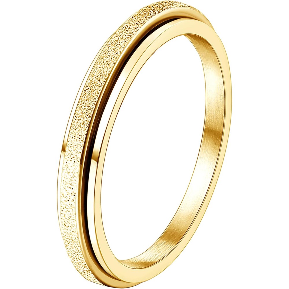 Bling Queen Diamday Fidget Ring front view showing the sparkling multi-faceted glitter sandblast finish.