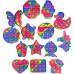 Hunbath 14 Pack Pop Fidget Sensory Toys Bulk Mini Rainbow Silicone Bubble Poppers For Kids And Adults - Image 1