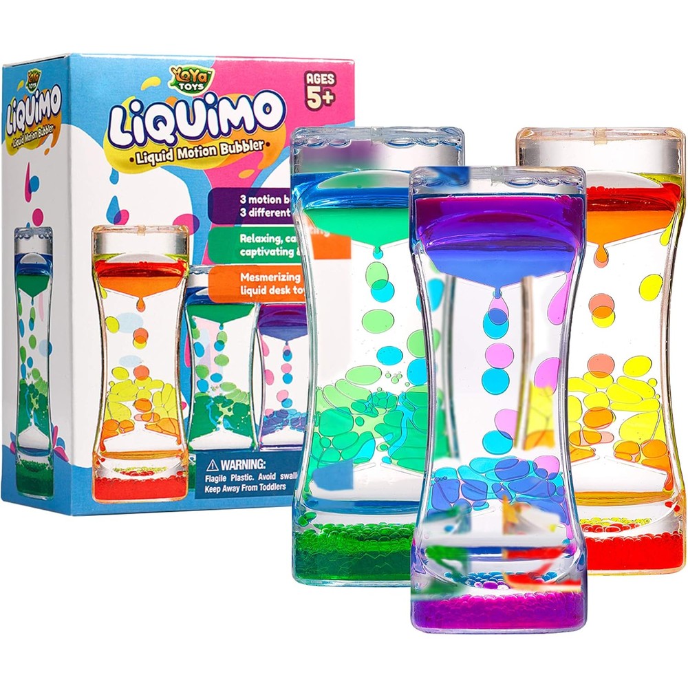YoYa Toys Liquimo 3-pack sensory liquid motion bubblers front view